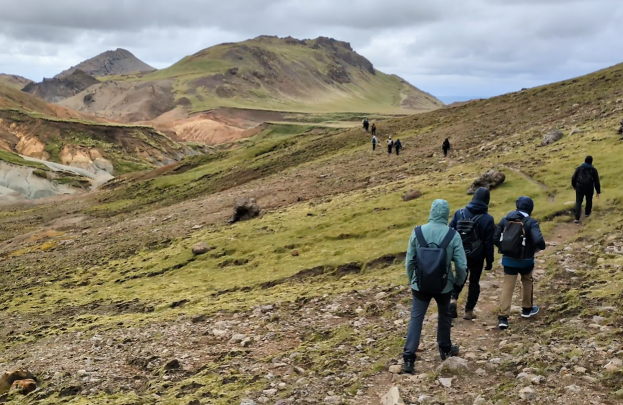 Small guided group hiking in Iceland near Reykjavik