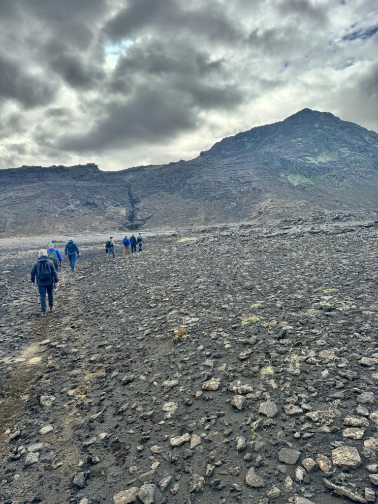 Small group headed to a mountain in Iceland near Reykjavik